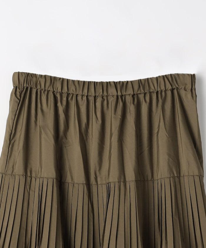 塔夫綢百褶層疊半身裙