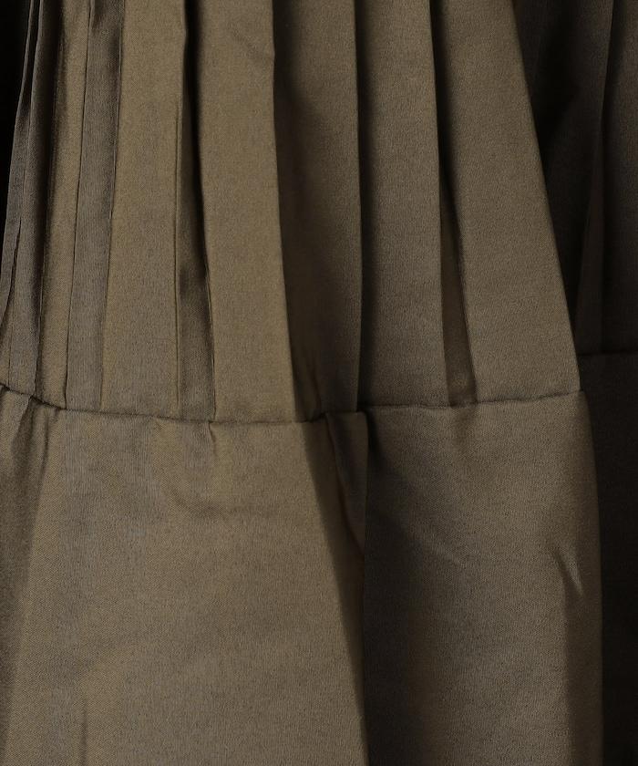 塔夫綢百褶層疊半身裙