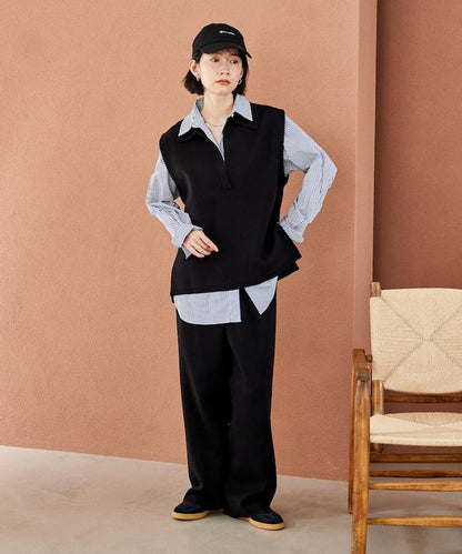 可機洗衛衣風針織開領馬甲可搭配套裝