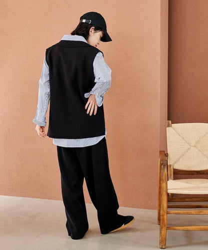 可機洗衛衣風針織開領馬甲可搭配套裝