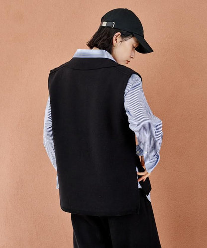 可機洗衛衣風針織開領馬甲可搭配套裝