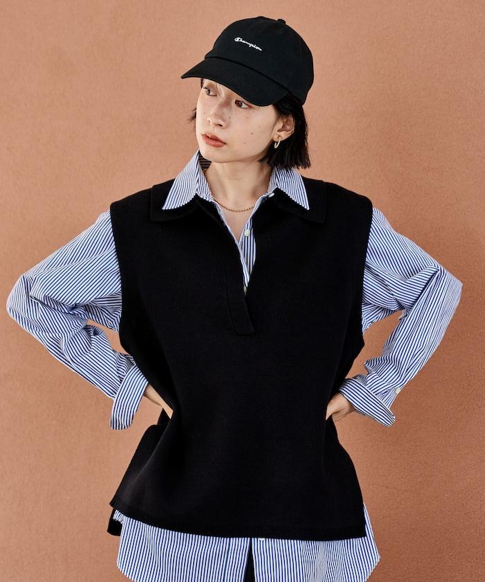 可機洗衛衣風針織開領馬甲可搭配套裝