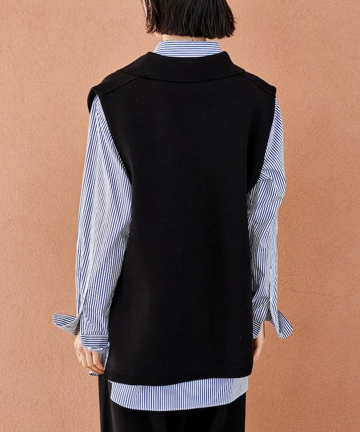 可機洗衛衣風針織開領馬甲可搭配套裝