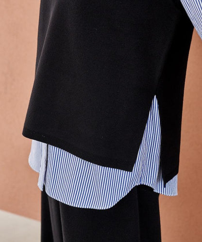 可機洗衛衣風針織開領馬甲可搭配套裝