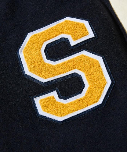 多色刺繡貼布棒球夾克