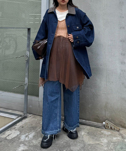 波點網紗吊帶背心連衣裙