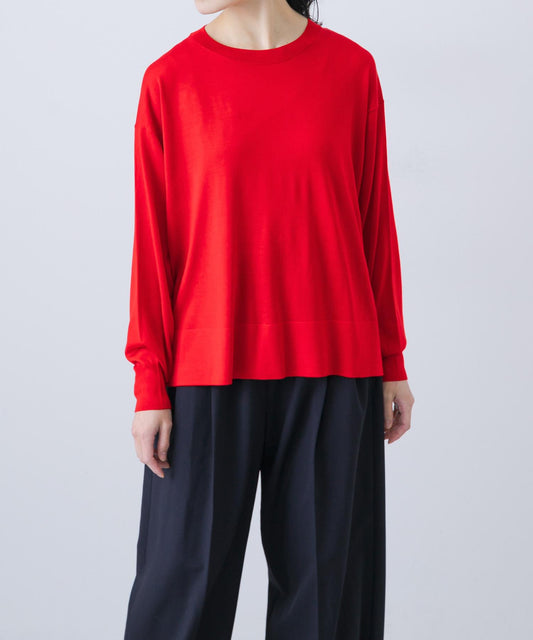 可水洗真絲寬鬆針織衫