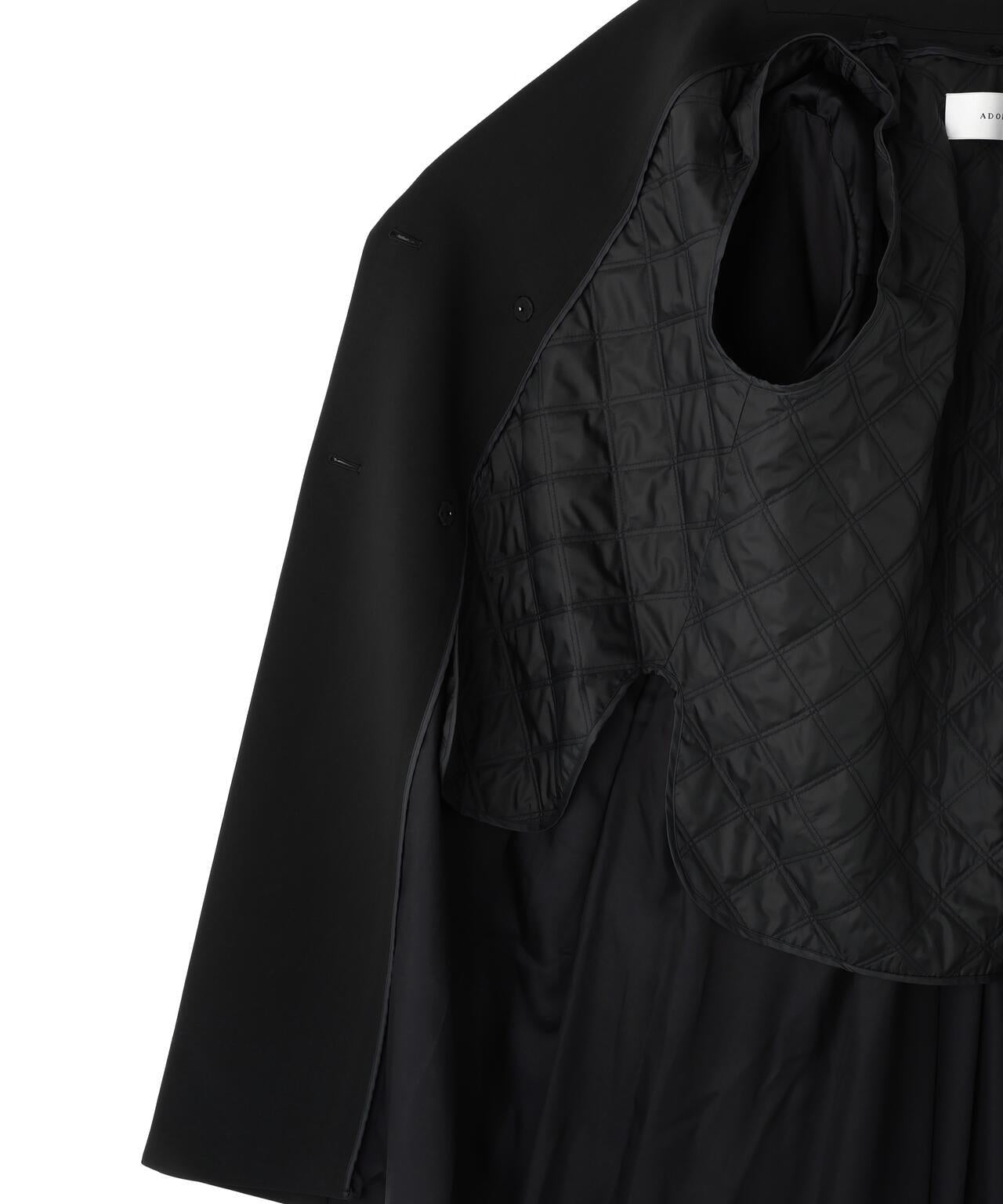 塔夫綢拼接三層交織大衣