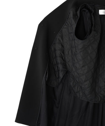 塔夫綢拼接三層交織大衣