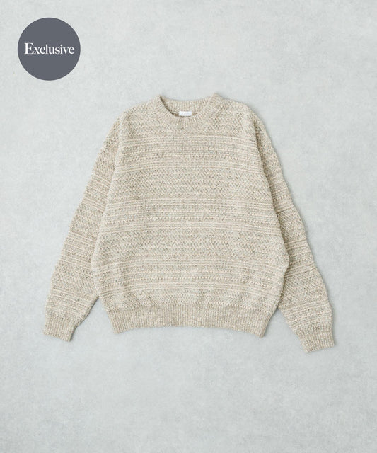 「聯名」crepuscule×URBAN RESEARCH 多色條紋混合圓領針織衫