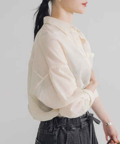 薄紗羊毛常規領襯衫