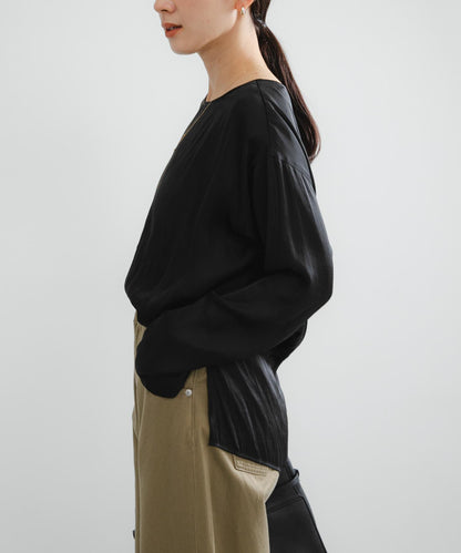 復古緞面T恤襯衫