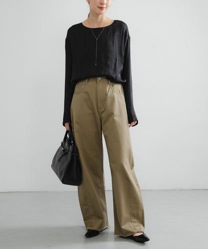 復古緞面T恤襯衫