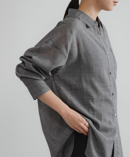 薄紗羊毛常規領襯衫