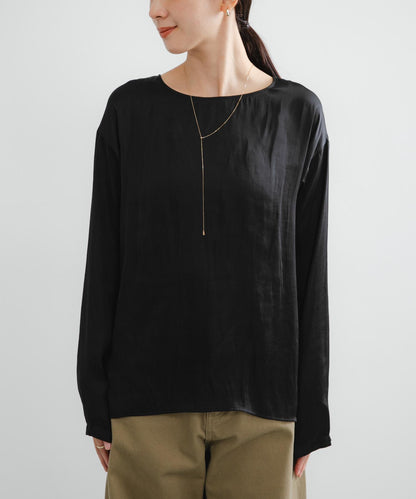 復古緞面T恤襯衫