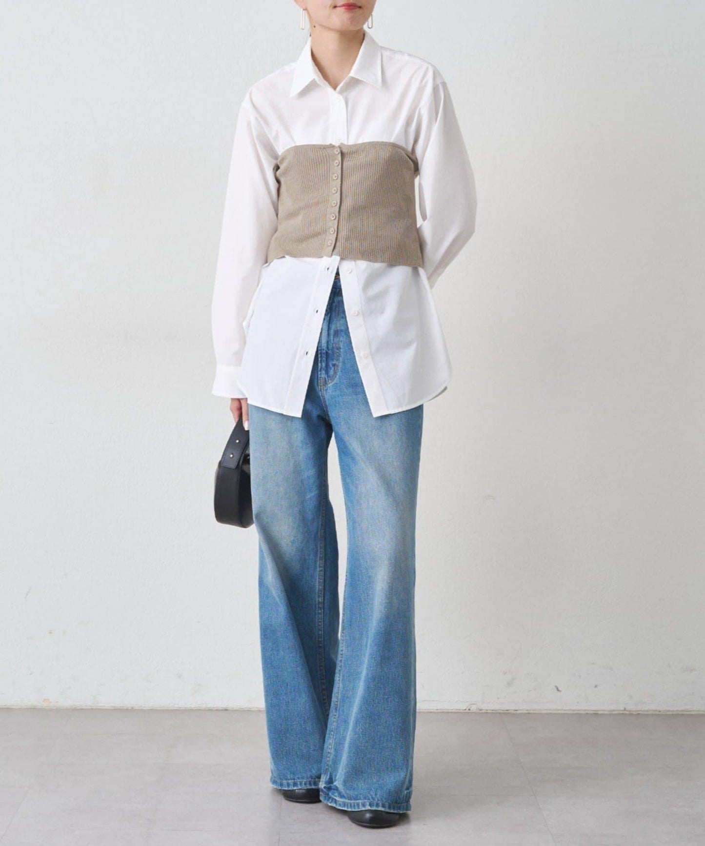 【Loungedress】襯衫+針織背心套裝