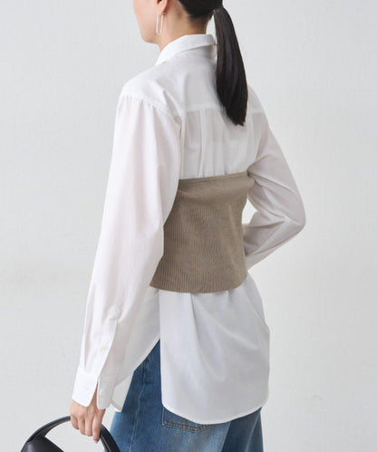 【Loungedress】襯衫+針織背心套裝