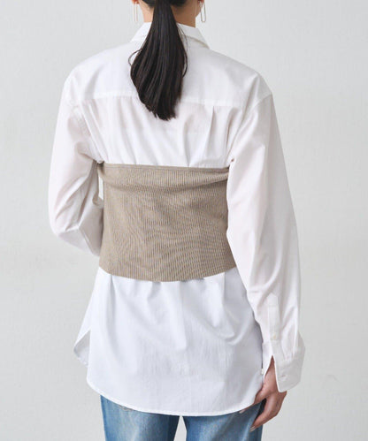 【Loungedress】襯衫+針織背心套裝