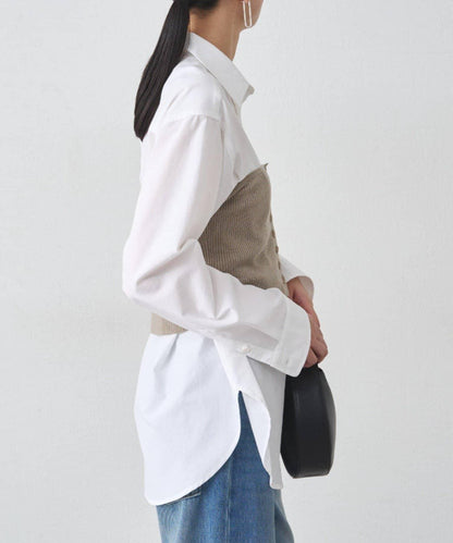 【Loungedress】襯衫+針織背心套裝