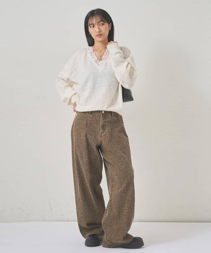 WHO'S WHO gallery 蕾絲V領 針織上衣