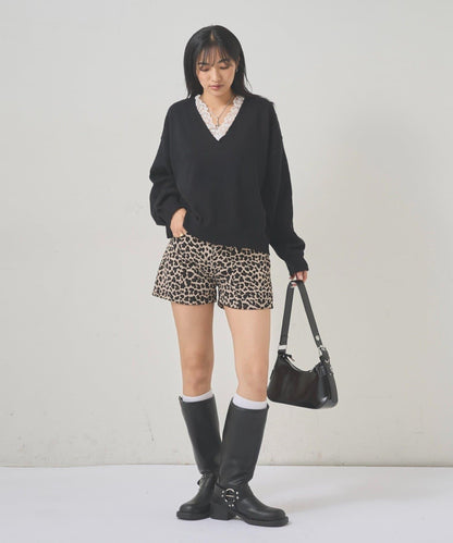 WHO'S WHO gallery 蕾絲V領 針織上衣