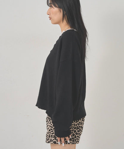 WHO'S WHO gallery 蕾絲V領 針織上衣