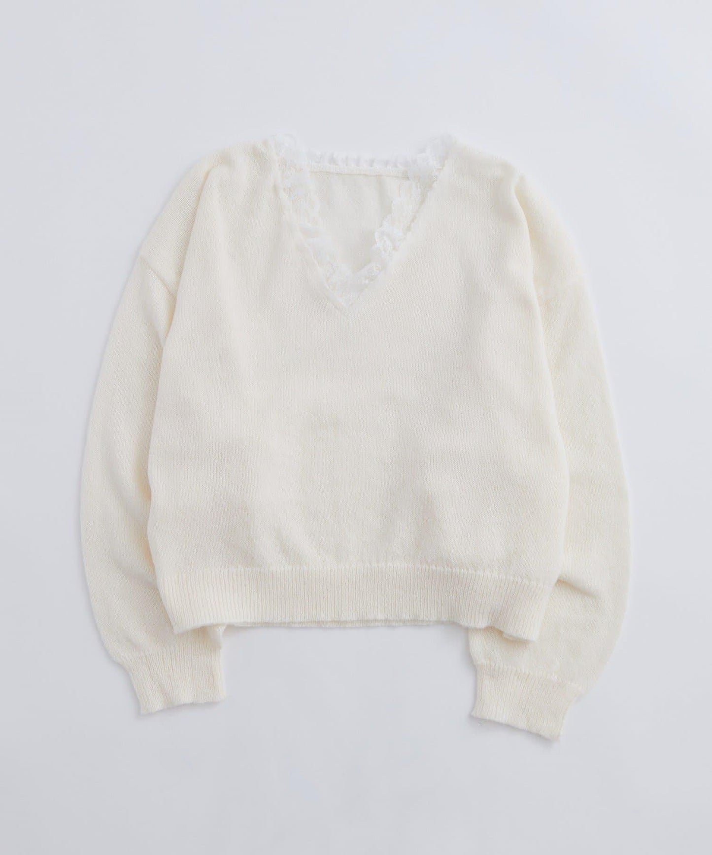 WHO'S WHO gallery 蕾絲V領 針織上衣