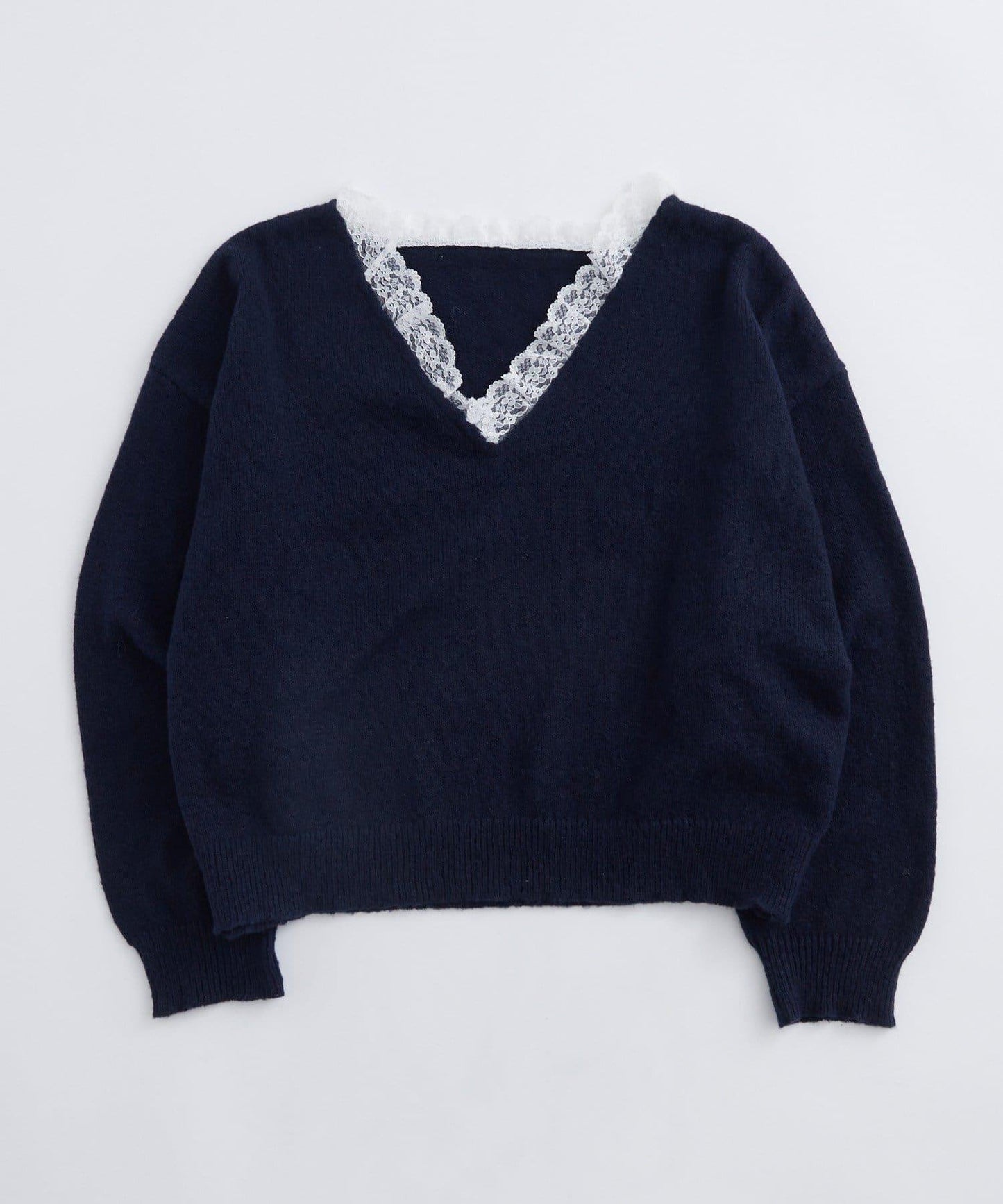 WHO'S WHO gallery 蕾絲V領 針織上衣