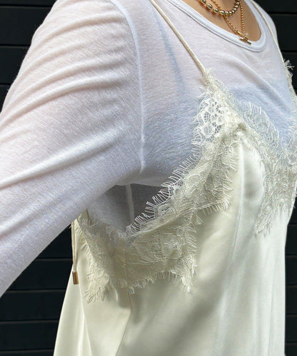 不對稱蕾絲吊帶