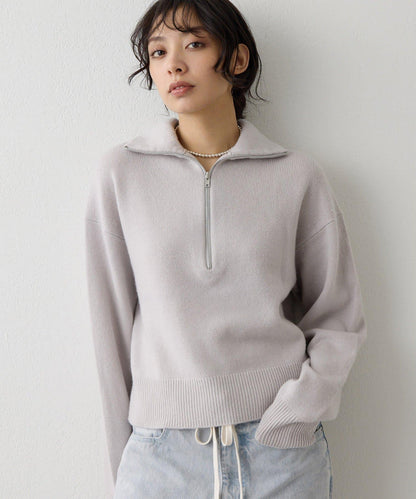 W/Ca 拉鍊針織套頭衫