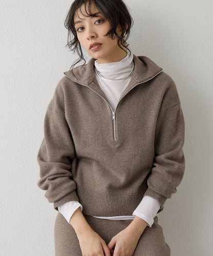 W/Ca 拉鍊針織套頭衫