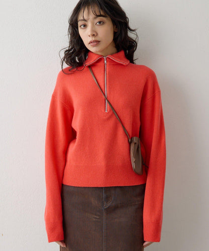 W/Ca 拉鍊針織套頭衫