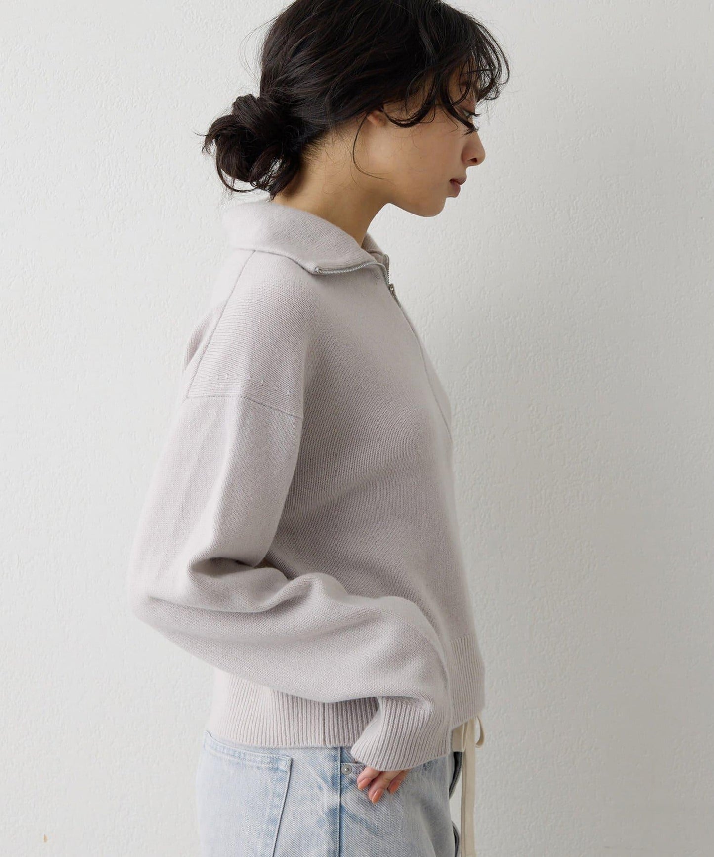 W/Ca 拉鍊針織套頭衫