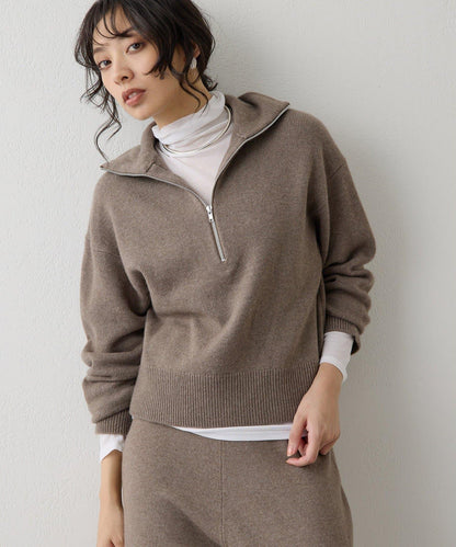 W/Ca 拉鍊針織套頭衫