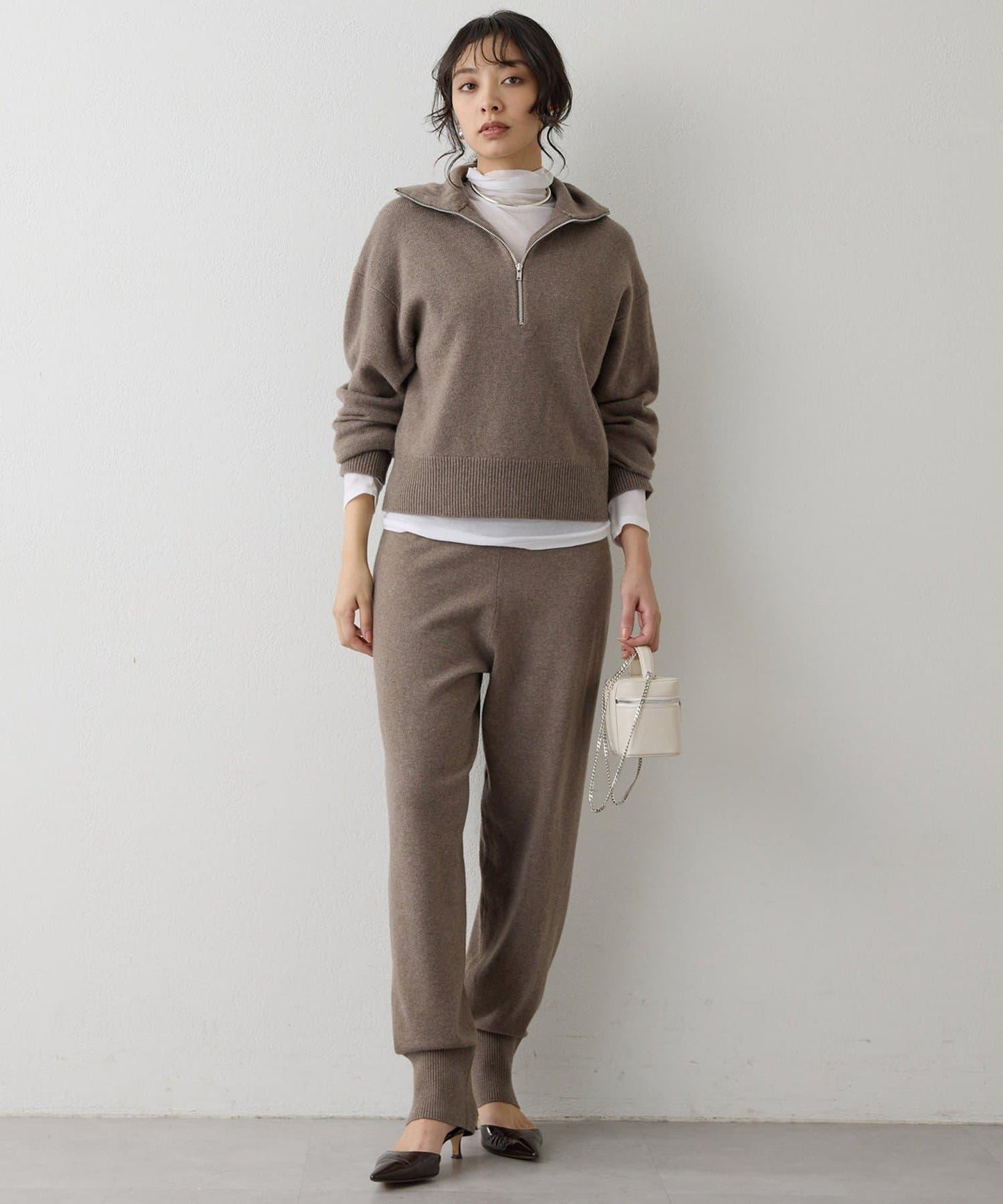 W/Ca 拉鍊針織套頭衫