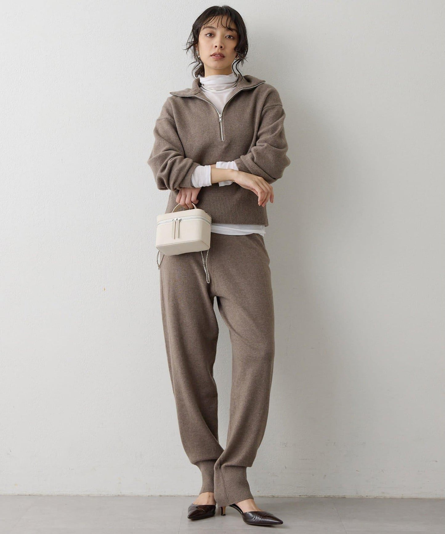 W/Ca 拉鍊針織套頭衫