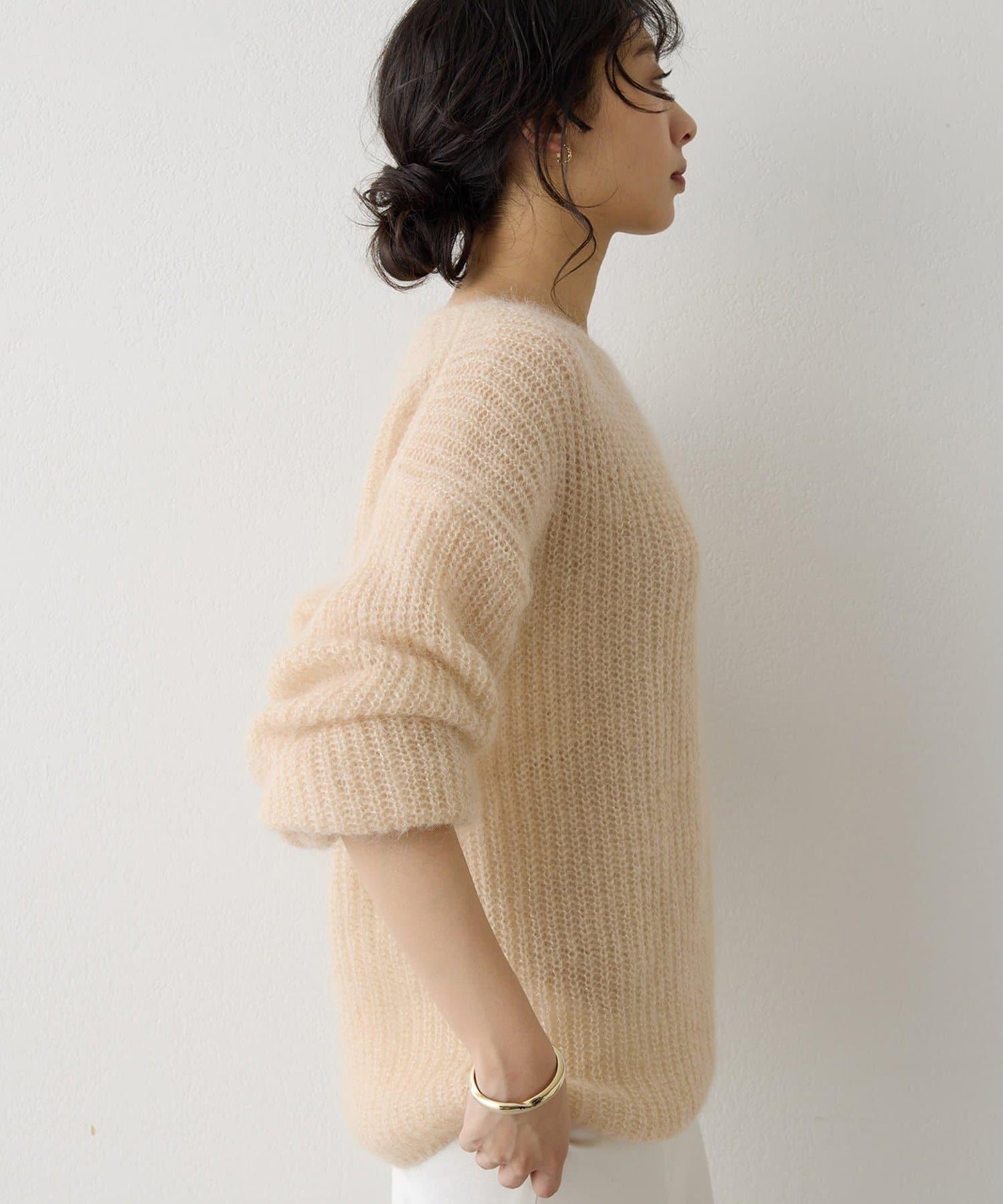 亮片毛線針織套頭衫