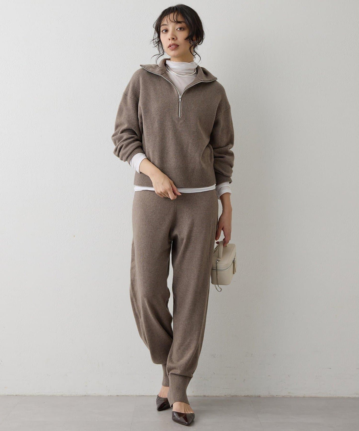 W/Ca 拉鍊針織套頭衫