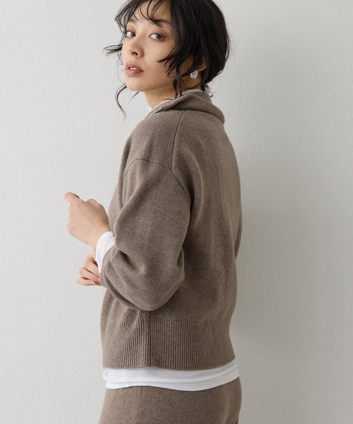 W/Ca 拉鍊針織套頭衫