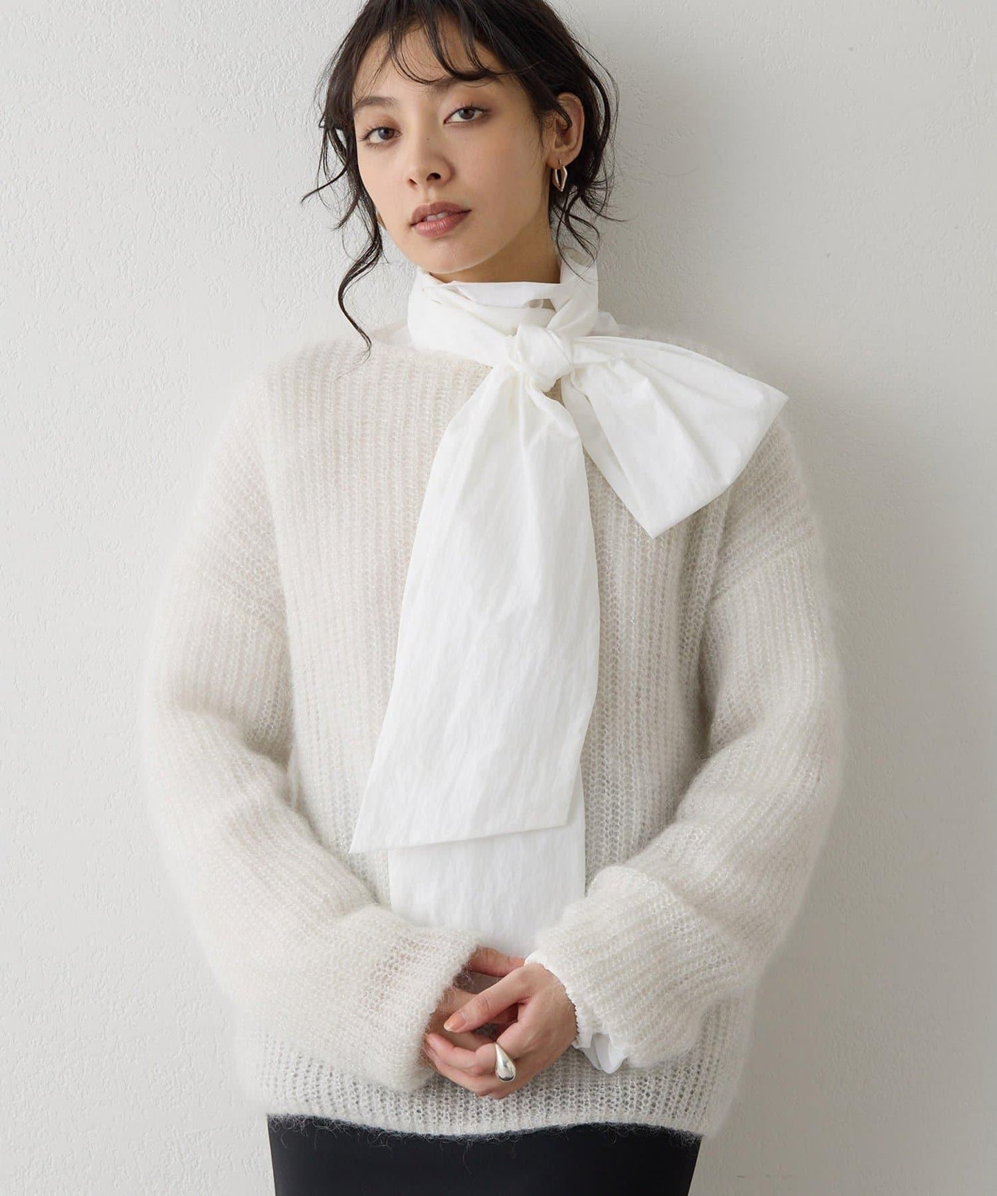 亮片毛線針織套頭衫