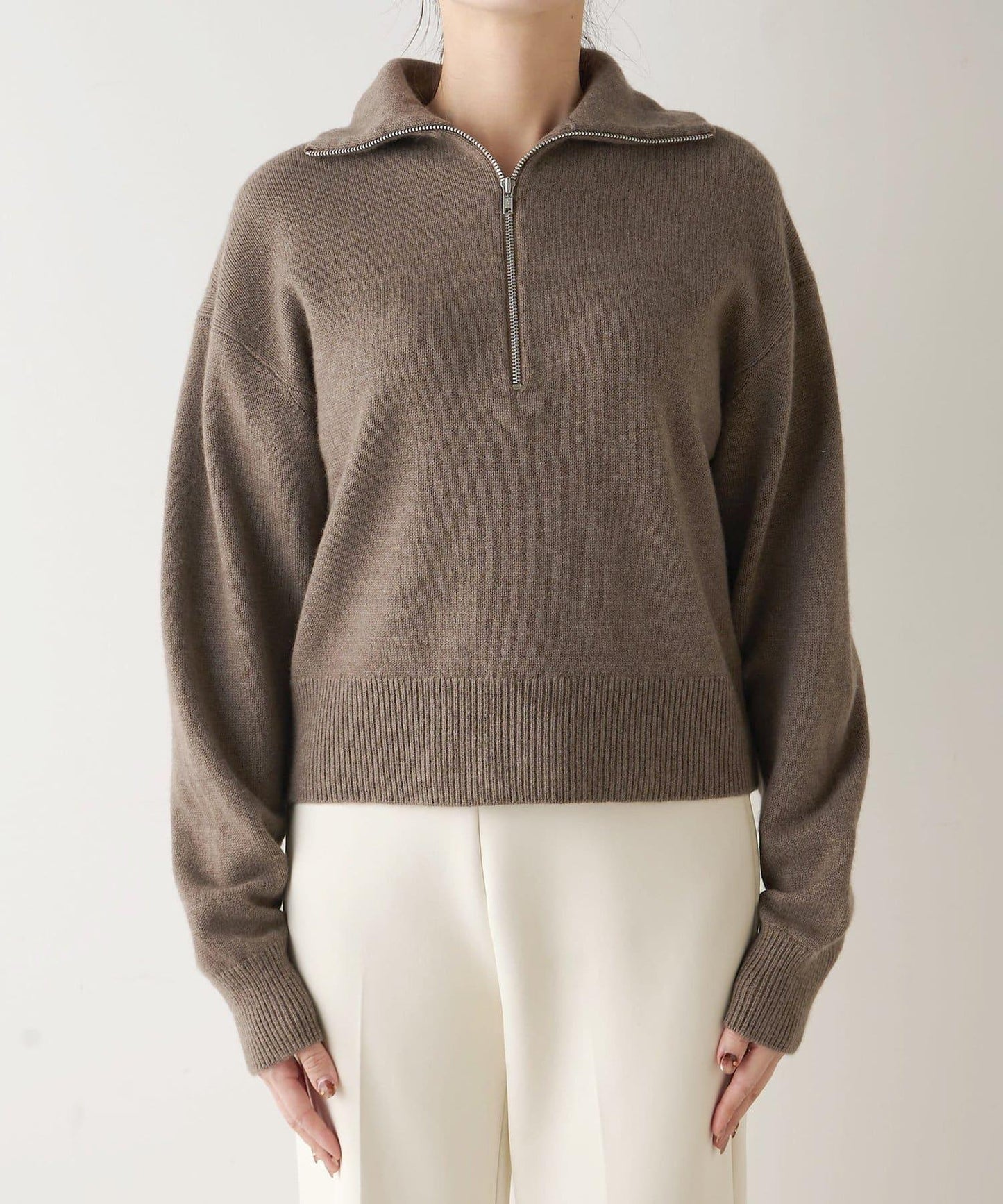 W/Ca 拉鍊針織套頭衫