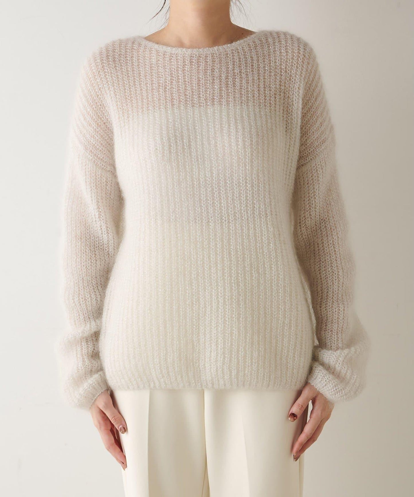 亮片毛線針織套頭衫