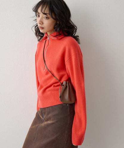 W/Ca 拉鍊針織套頭衫