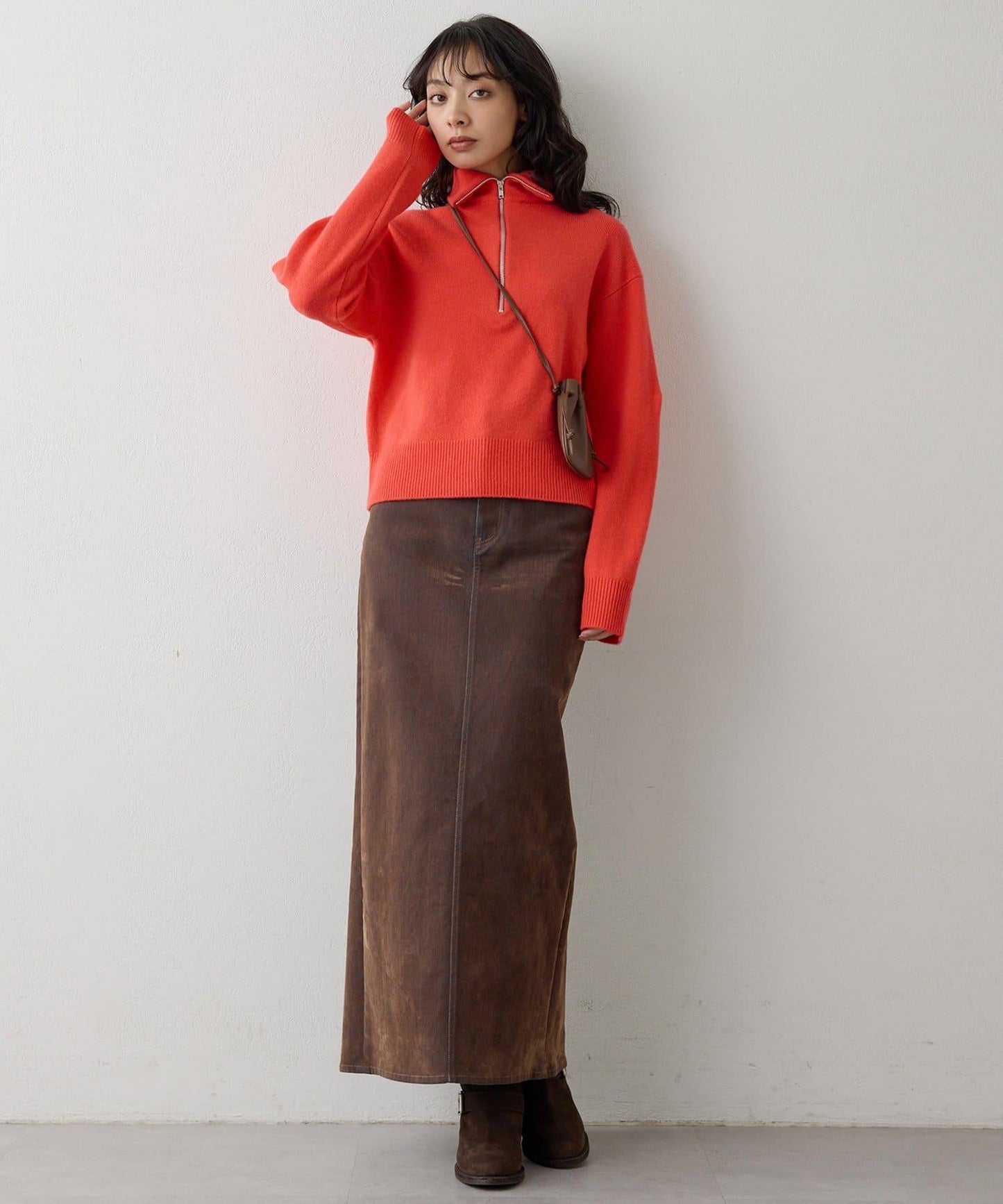 W/Ca 拉鍊針織套頭衫