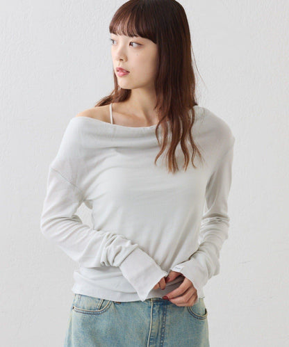 【CIAOPANIC TYPY】帶吊帶透視褶皺剪裁上衣（套裝）