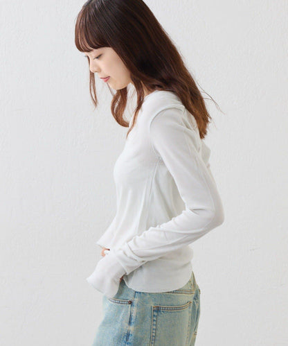 【CIAOPANIC TYPY】帶吊帶透視褶皺剪裁上衣（套裝）