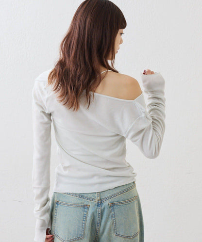 【CIAOPANIC TYPY】帶吊帶透視褶皺剪裁上衣（套裝）