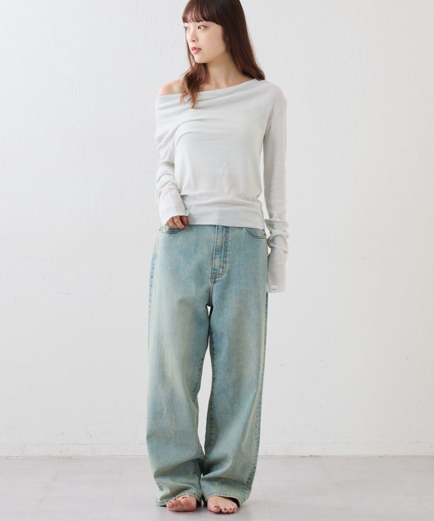 【CIAOPANIC TYPY】帶吊帶透視褶皺剪裁上衣（套裝）