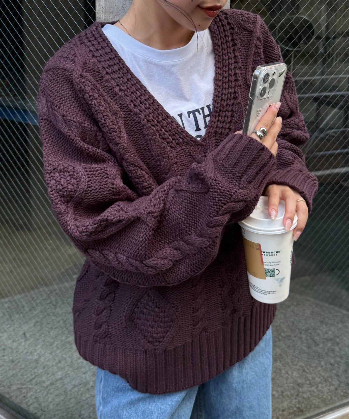 【willow】V領麻花針織衫