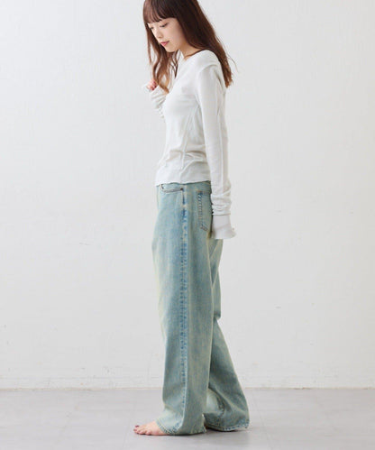 【CIAOPANIC TYPY】帶吊帶透視褶皺剪裁上衣（套裝）